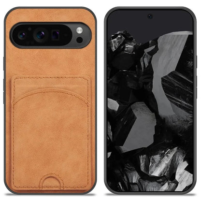 For Google Pixel 9 Pro XL Case with Card Holder PU Leather Coated  PC+TPU Phone Cover