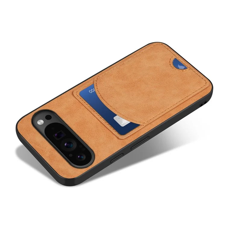 For Google Pixel 9 Pro XL Case with Card Holder PU Leather Coated  PC+TPU Phone Cover