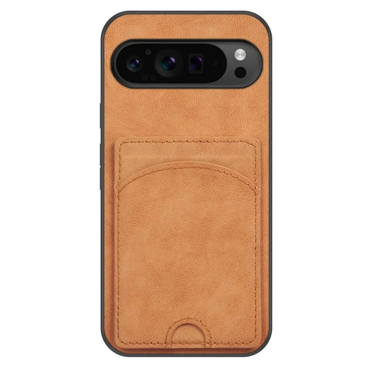 For Google Pixel 9 Pro XL Case with Card Holder PU Leather Coated  PC+TPU Phone Cover