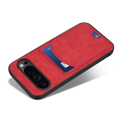 For Google Pixel 9 Pro XL Case with Card Holder PU Leather Coated  PC+TPU Phone Cover