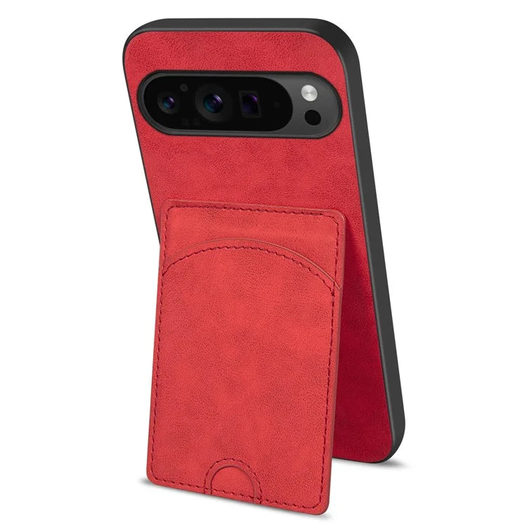 For Google Pixel 9 Pro XL Case with Card Holder PU Leather Coated  PC+TPU Phone Cover