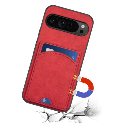 For Google Pixel 9 Pro XL Case with Card Holder PU Leather Coated  PC+TPU Phone Cover