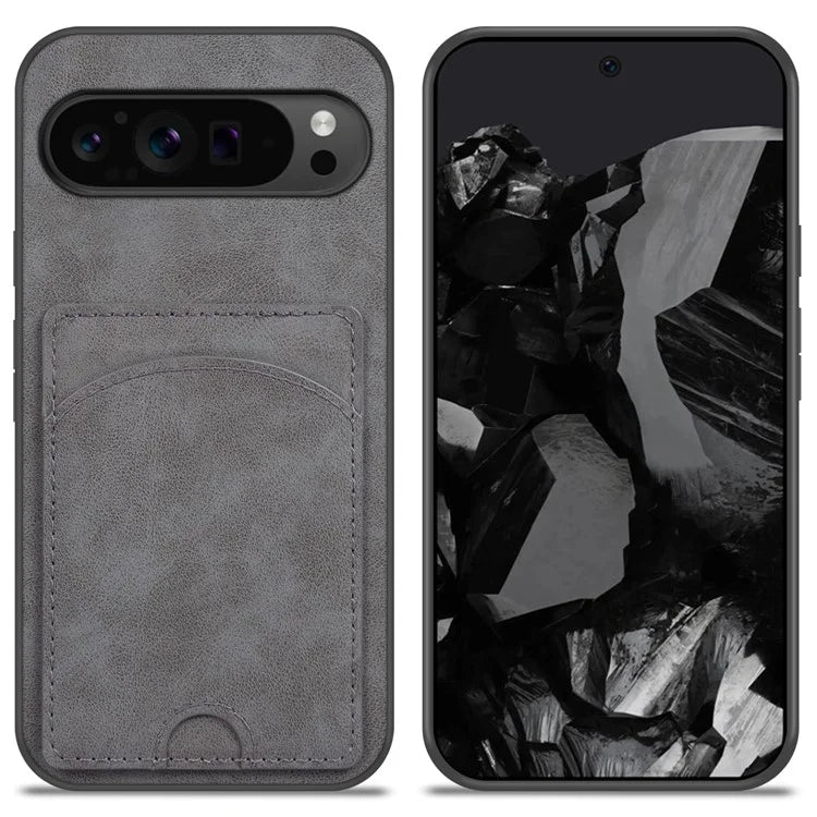 For Google Pixel 9 Pro XL Case with Card Holder PU Leather Coated  PC+TPU Phone Cover