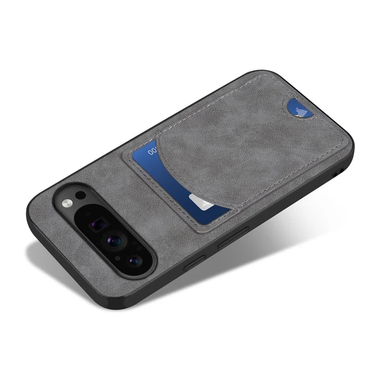 For Google Pixel 9 Pro XL Case with Card Holder PU Leather Coated  PC+TPU Phone Cover