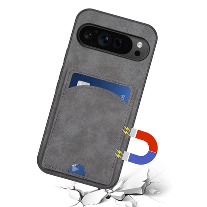 For Google Pixel 9 Pro XL Case with Card Holder PU Leather Coated  PC+TPU Phone Cover
