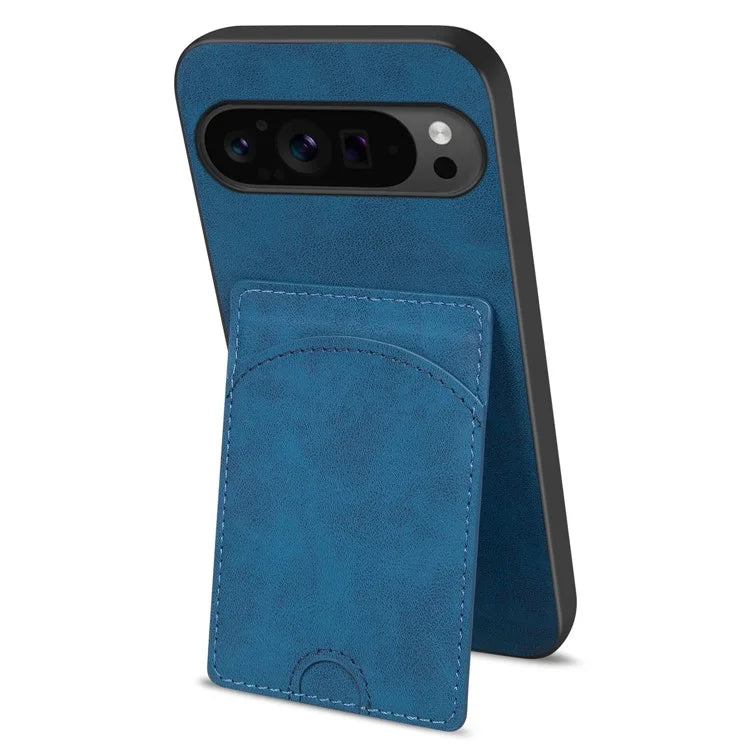 For Google Pixel 9 Pro XL Case with Card Holder PU Leather Coated  PC+TPU Phone Cover