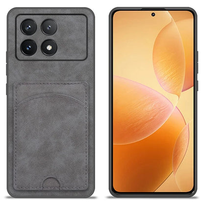 For Xiaomi Poco F6 Pro 5G / Redmi K70 5G / K70 Pro 5G Card Slot Case PU+PC+TPU Kickstand Phone Cover