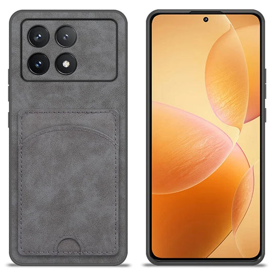 For Xiaomi Poco F6 Pro 5G / Redmi K70 5G / K70 Pro 5G Card Slot Case PU+PC+TPU Kickstand Phone Cover