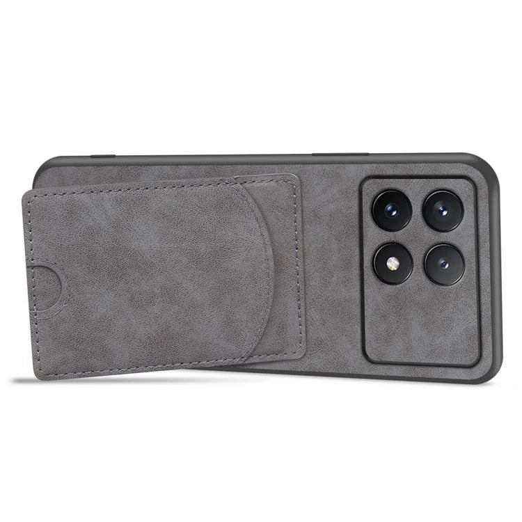 For Xiaomi Poco F6 Pro 5G / Redmi K70 5G / K70 Pro 5G Card Slot Case PU+PC+TPU Kickstand Phone Cover