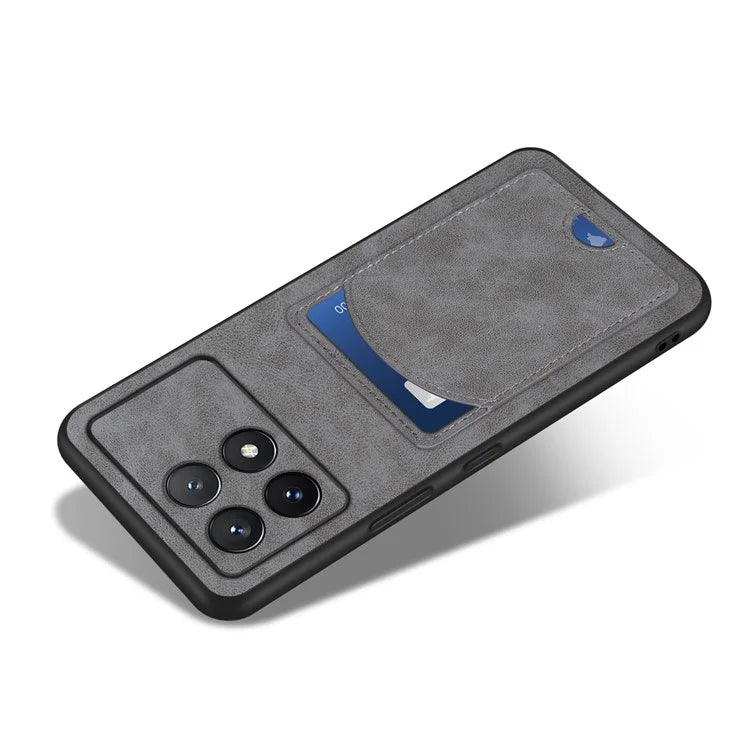 For Xiaomi Poco F6 Pro 5G / Redmi K70 5G / K70 Pro 5G Card Slot Case PU+PC+TPU Kickstand Phone Cover