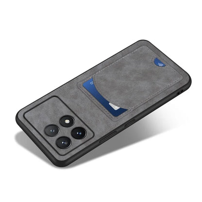 For Xiaomi Poco F6 Pro 5G / Redmi K70 5G / K70 Pro 5G Card Slot Case PU+PC+TPU Kickstand Phone Cover