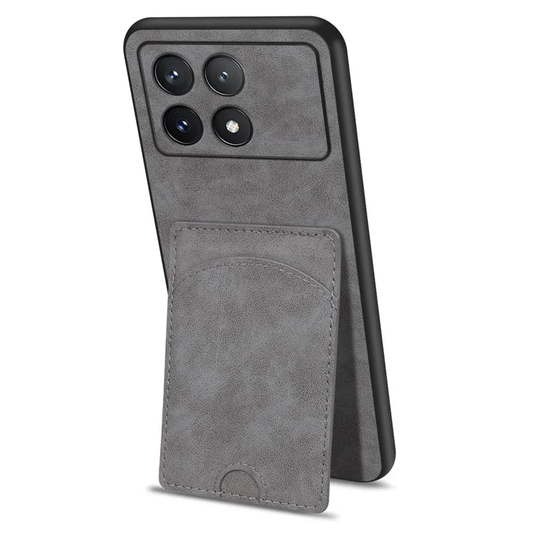 For Xiaomi Poco F6 Pro 5G / Redmi K70 5G / K70 Pro 5G Card Slot Case PU+PC+TPU Kickstand Phone Cover