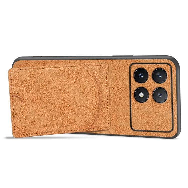 For Xiaomi Poco F6 Pro 5G / Redmi K70 5G / K70 Pro 5G Card Slot Case PU+PC+TPU Kickstand Phone Cover