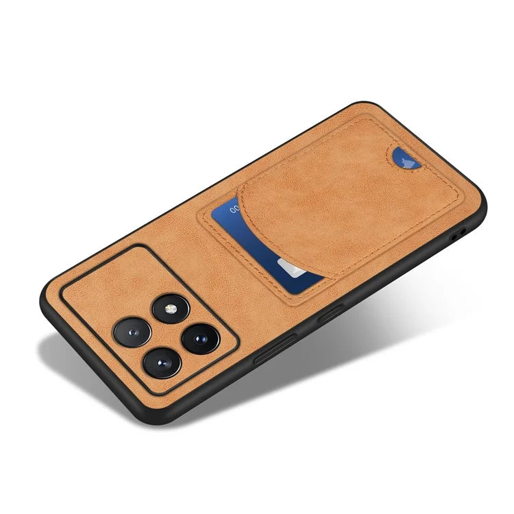 For Xiaomi Poco F6 Pro 5G / Redmi K70 5G / K70 Pro 5G Card Slot Case PU+PC+TPU Kickstand Phone Cover