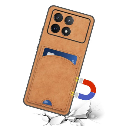 For Xiaomi Poco F6 Pro 5G / Redmi K70 5G / K70 Pro 5G Card Slot Case PU+PC+TPU Kickstand Phone Cover