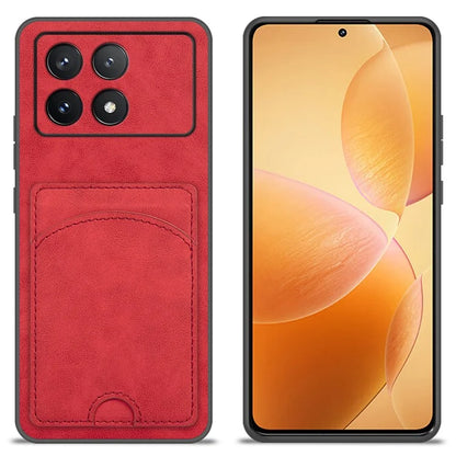 For Xiaomi Poco F6 Pro 5G / Redmi K70 5G / K70 Pro 5G Card Slot Case PU+PC+TPU Kickstand Phone Cover