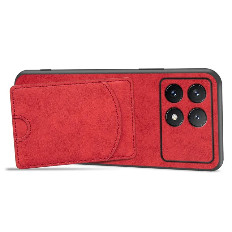 For Xiaomi Poco F6 Pro 5G / Redmi K70 5G / K70 Pro 5G Card Slot Case PU+PC+TPU Kickstand Phone Cover