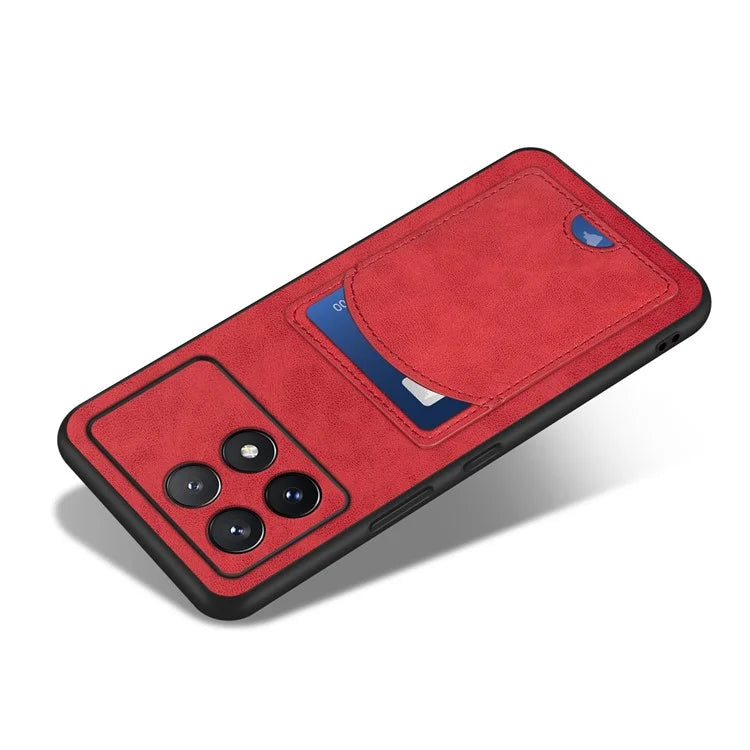 For Xiaomi Poco F6 Pro 5G / Redmi K70 5G / K70 Pro 5G Card Slot Case PU+PC+TPU Kickstand Phone Cover