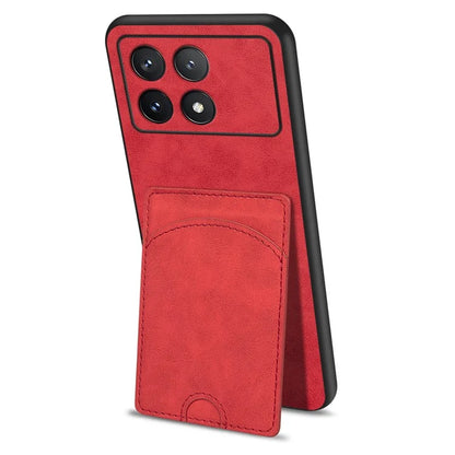 For Xiaomi Poco F6 Pro 5G / Redmi K70 5G / K70 Pro 5G Card Slot Case PU+PC+TPU Kickstand Phone Cover