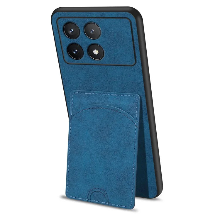 For Xiaomi Poco F6 Pro 5G / Redmi K70 5G / K70 Pro 5G Card Slot Case PU+PC+TPU Kickstand Phone Cover