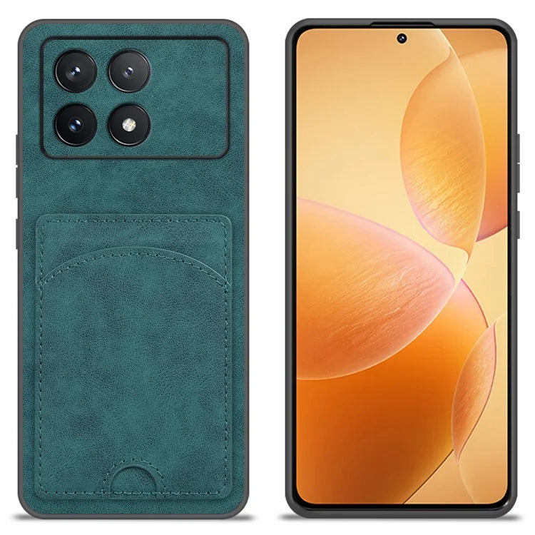 For Xiaomi Poco F6 Pro 5G / Redmi K70 5G / K70 Pro 5G Card Slot Case PU+PC+TPU Kickstand Phone Cover