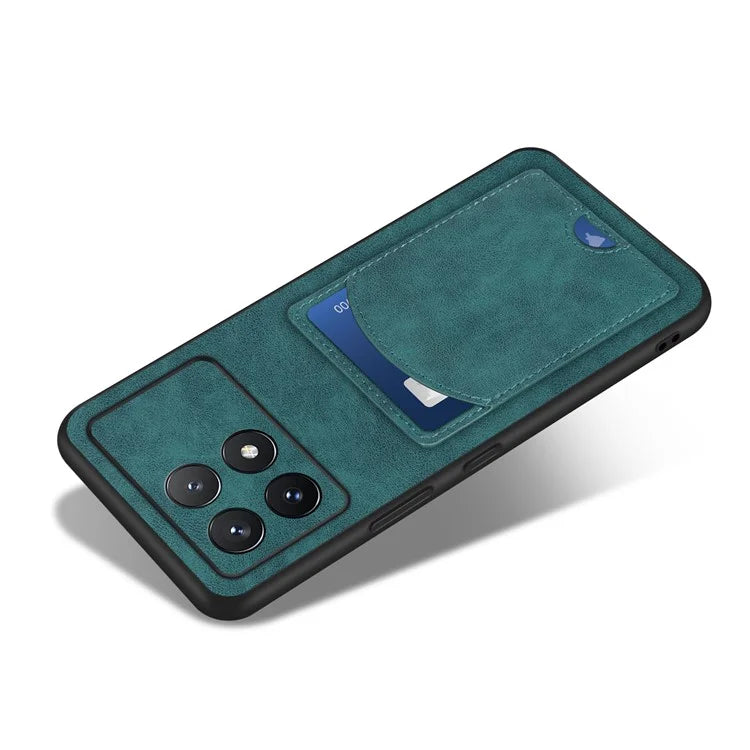 For Xiaomi Poco F6 Pro 5G / Redmi K70 5G / K70 Pro 5G Card Slot Case PU+PC+TPU Kickstand Phone Cover