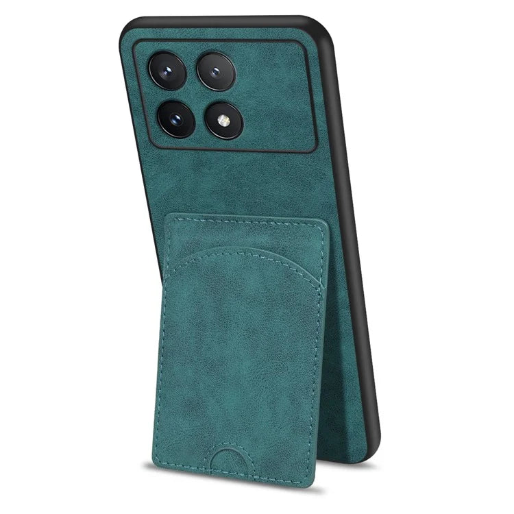 For Xiaomi Poco F6 Pro 5G / Redmi K70 5G / K70 Pro 5G Card Slot Case PU+PC+TPU Kickstand Phone Cover