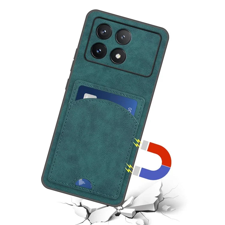 For Xiaomi Poco F6 Pro 5G / Redmi K70 5G / K70 Pro 5G Card Slot Case PU+PC+TPU Kickstand Phone Cover