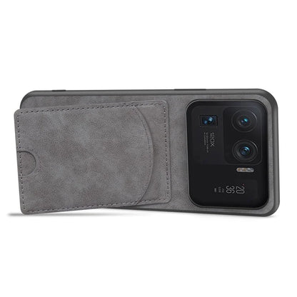 For Xiaomi Mi 11 Ultra Case Kickstand PU Leather Coated PC+TPU Card Slots Phone Cover