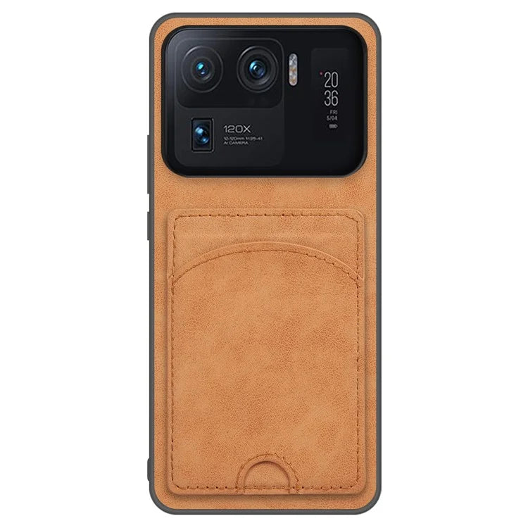 For Xiaomi Mi 11 Ultra Case Kickstand PU Leather Coated PC+TPU Card Slots Phone Cover