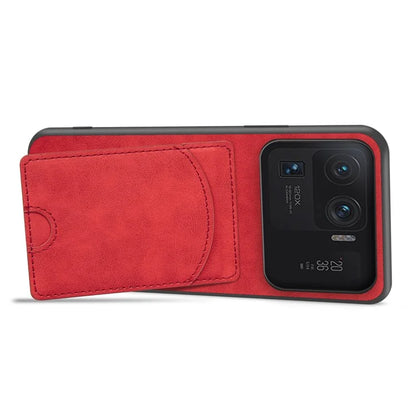 For Xiaomi Mi 11 Ultra Case Kickstand PU Leather Coated PC+TPU Card Slots Phone Cover