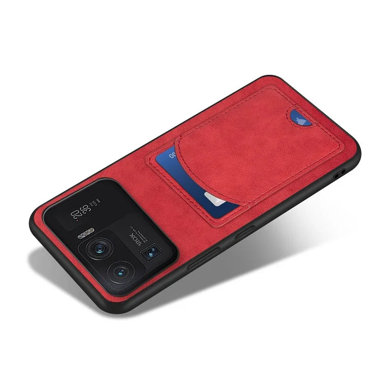 For Xiaomi Mi 11 Ultra Case Kickstand PU Leather Coated PC+TPU Card Slots Phone Cover