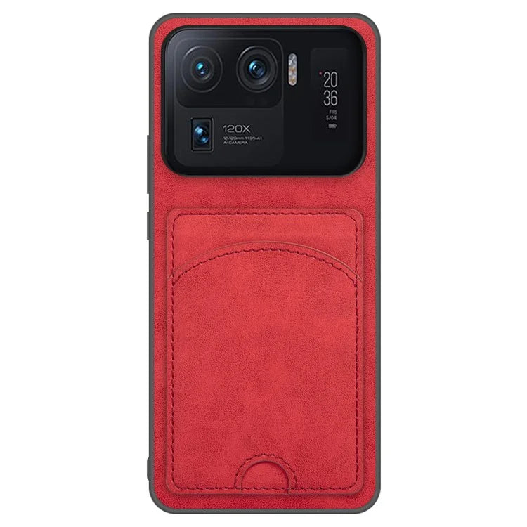 For Xiaomi Mi 11 Ultra Case Kickstand PU Leather Coated PC+TPU Card Slots Phone Cover