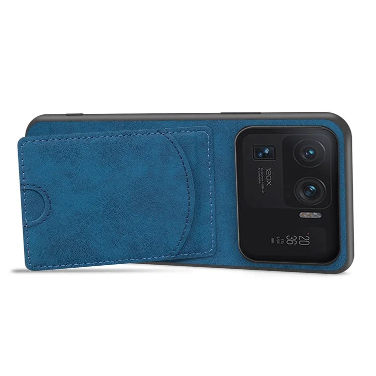 For Xiaomi Mi 11 Ultra Case Kickstand PU Leather Coated PC+TPU Card Slots Phone Cover