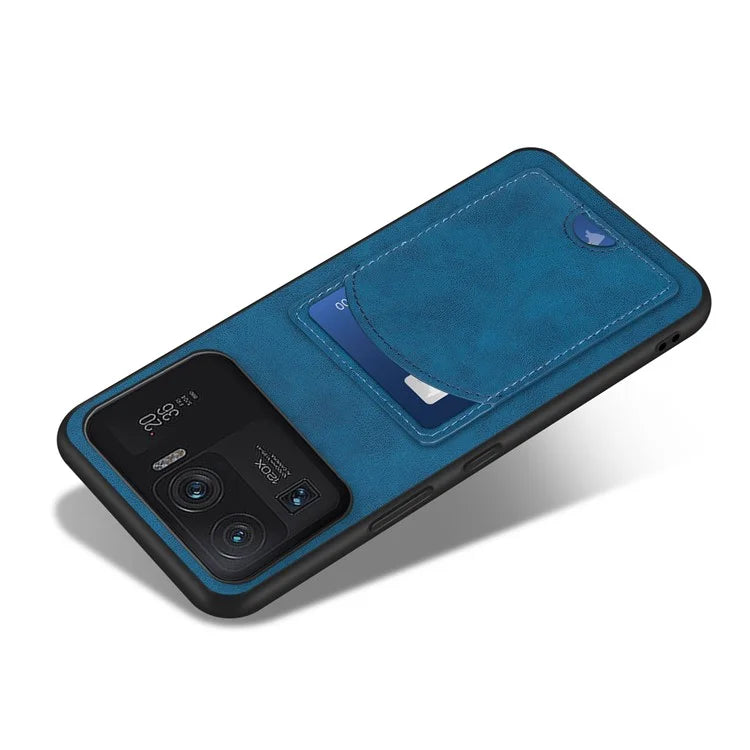 For Xiaomi Mi 11 Ultra Case Kickstand PU Leather Coated PC+TPU Card Slots Phone Cover