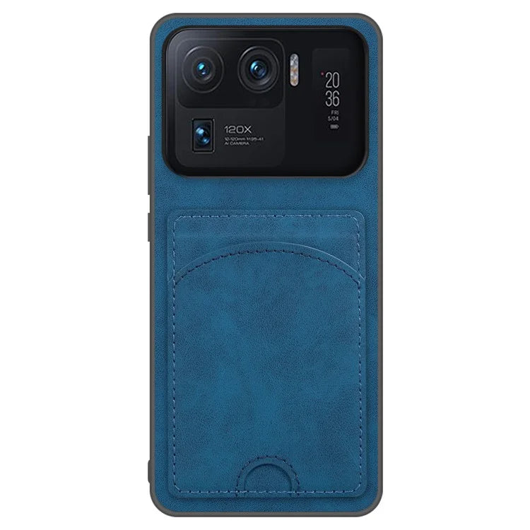 For Xiaomi Mi 11 Ultra Case Kickstand PU Leather Coated PC+TPU Card Slots Phone Cover