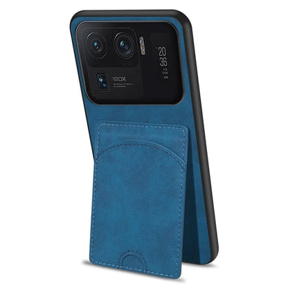 For Xiaomi Mi 11 Ultra Case Kickstand PU Leather Coated PC+TPU Card Slots Phone Cover