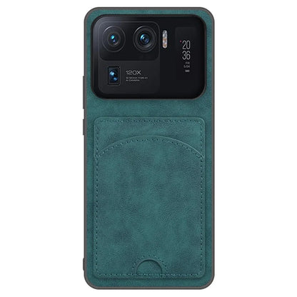 For Xiaomi Mi 11 Ultra Case Kickstand PU Leather Coated PC+TPU Card Slots Phone Cover