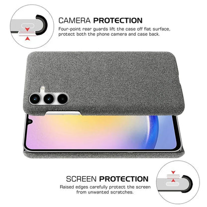 For Samsung Galaxy A25 5G (Global) (161.0 x 76.5 x 8.3mm) Case Cloth+PC Protective Phone Cover