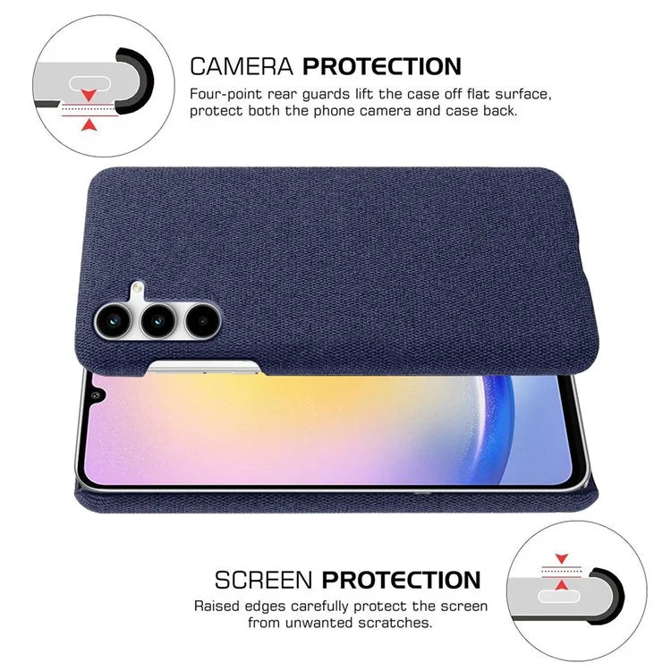 For Samsung Galaxy A25 5G (Global) (161.0 x 76.5 x 8.3mm) Case Cloth+PC Protective Phone Cover