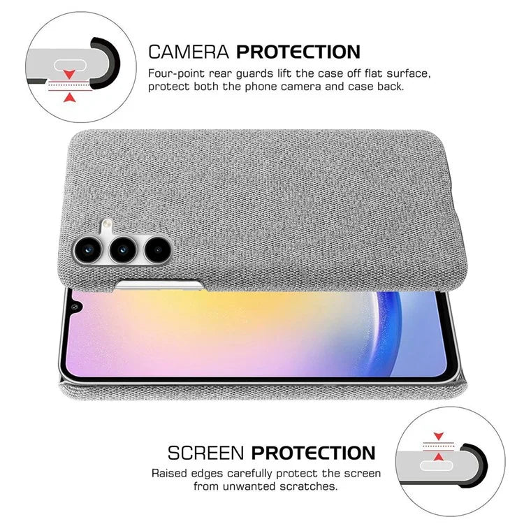 For Samsung Galaxy A25 5G (Global) (161.0 x 76.5 x 8.3mm) Case Cloth+PC Protective Phone Cover