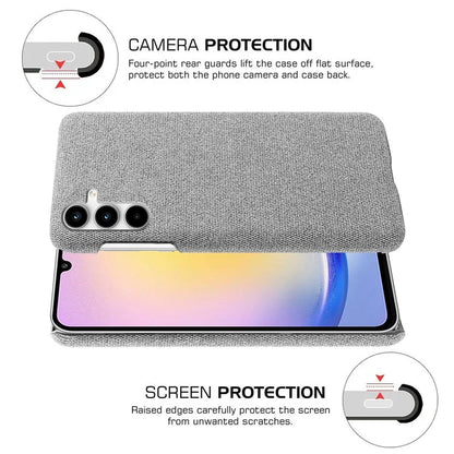 For Samsung Galaxy A25 5G (Global) (161.0 x 76.5 x 8.3mm) Case Cloth+PC Protective Phone Cover
