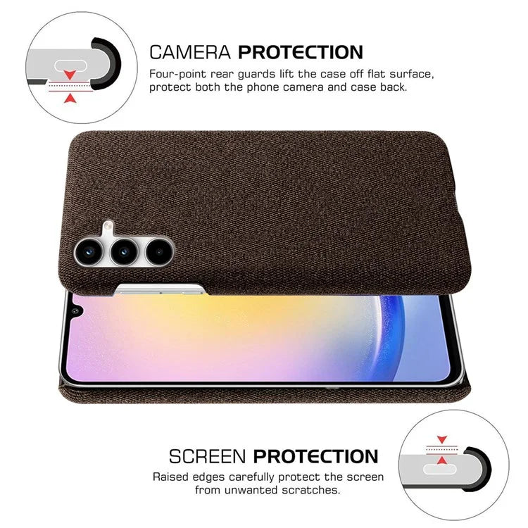 For Samsung Galaxy A25 5G (Global) (161.0 x 76.5 x 8.3mm) Case Cloth+PC Protective Phone Cover