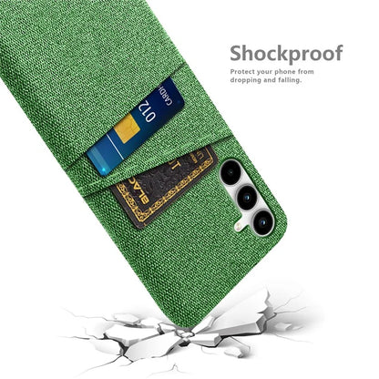 For Samsung Galaxy A25 5G (Global) (161.0 x 76.5 x 8.3mm) Case 2 Card Slots Cloth+PC Hard Protective Cover