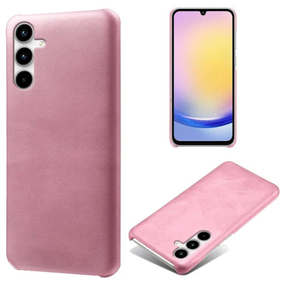 For Samsung Galaxy A25 5G (Global) (161.0 x 76.5 x 8.3mm) Case Leather Coated PC Calf Texture Back Phone Cover Gold