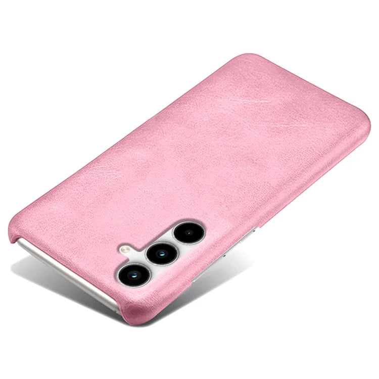 For Samsung Galaxy A25 5G (Global) (161.0 x 76.5 x 8.3mm) Case Leather Coated PC Calf Texture Back Phone Cover Gold