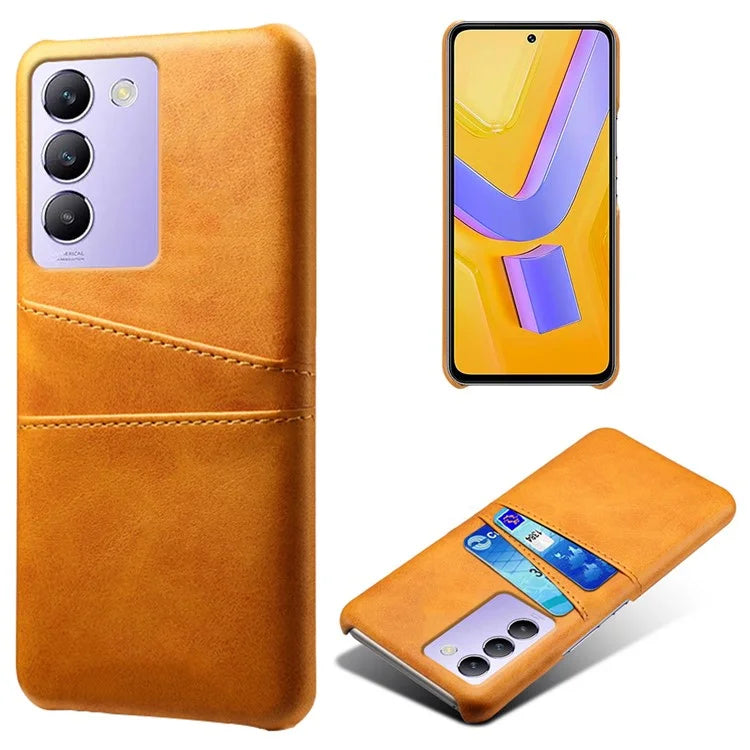 For vivo Y100 5G (Indonesia) / Y200e 5G Case Card Holders Leather+PC Slim Fit Phone Cover
