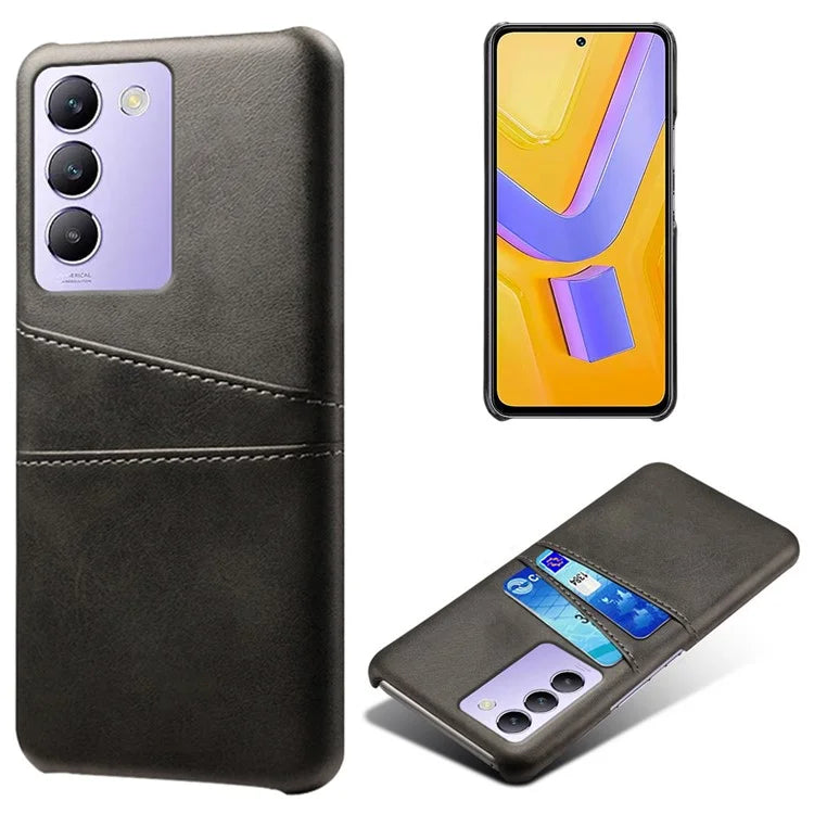 For vivo Y100 5G (Indonesia) / Y200e 5G Case Card Holders Leather+PC Slim Fit Phone Cover