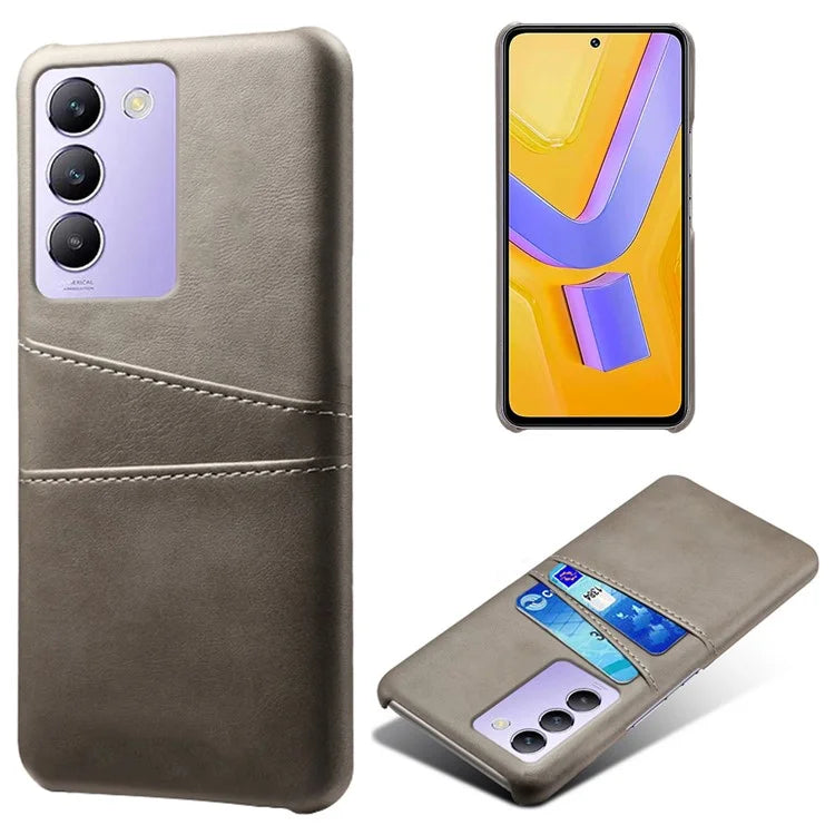 For vivo Y100 5G (Indonesia) / Y200e 5G Case Card Holders Leather+PC Slim Fit Phone Cover