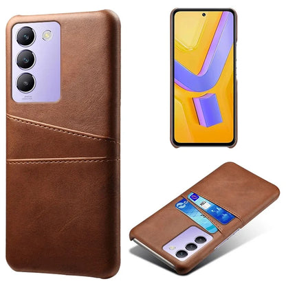 For vivo Y100 5G (Indonesia) / Y200e 5G Case Card Holders Leather+PC Slim Fit Phone Cover